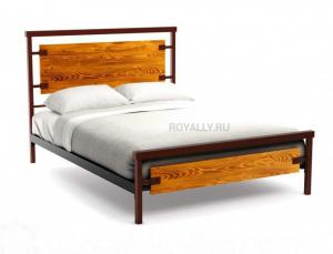 Кровать в стиле Лофт (дуб и металл) R52-14