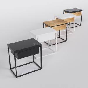 Столик с ящиком в стиле Loft (с дубовой столешницей) R43-301