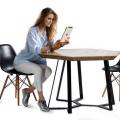 Стол в стиле Loft (металл и дубовая столешница) R43-473