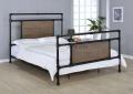 Двухспальная кровать в стиле Loft (металлокаркас и дуб) R52-39