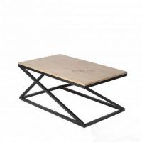 Журнальный столик в стиле Loft (металл и дубовая столешница) R43-465