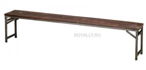 Скамья дубовая на стальном основании (Лофт) R45-20