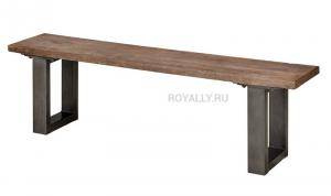 Скамейка дубовая на металлическом основании (Лофт) R45-23