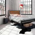 Кровать для спальни Loft (дуб и металл) R52-69