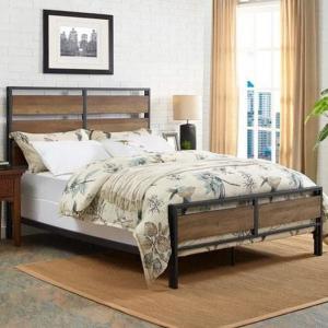Кровать для спальной комнаты Loft (дуб и металл) R52-52