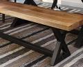Дубовая скамья на металлическом основании (Loft) R45-33