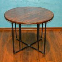 Круглый кухонный стол на металлическом основании (Лофт) R43-599