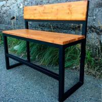 Скамья со спинкой на металлическом основании (Loft) R45-30