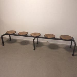 Скамья из металла и дуба (Loft) R45-35