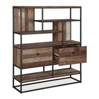 Металлический стеллаж с дубовыми ящиками Loft R49-199