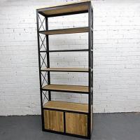 Стеллаж в стиле Loft (металл, полки и ящик дуб) R49-179