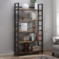 Стеллаж в стиле Loft (основание металл, полки дуб) R49-165