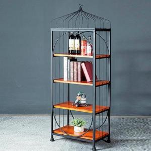 Стеллаж в стиле Loft (основание металл, полки дуб) R49-157