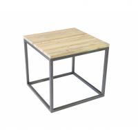 Журнальный стол из металла с дубовой столешницей Лофт R43-23
