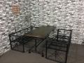 Диван металл и кожа ширина 160 см (Loft) R48-10