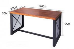 Стол металлический с дубовой столешницей (Лофт) R43-198
